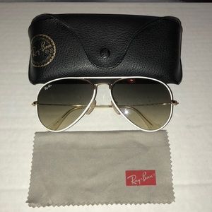 Brand new never worn white aviator sunglasses